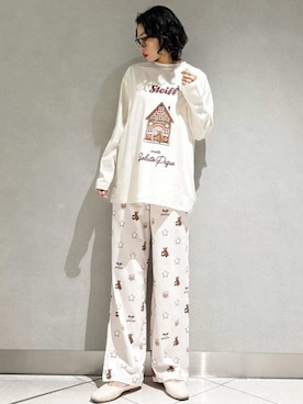 「アイテム（ルームウェア/パジャマ）」を使った、gelato piqueさん（レディース・168cm）の冬コーディネート