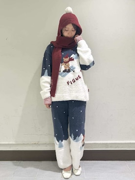 「アイテム（ルームウェア）」を使った、gelato piqueさん（レディース・160cm）の秋コーディネート