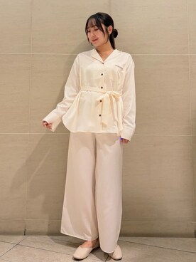 「アイテム（ルームウェア、ホワイト系）」を使った、gelato piqueさん（レディース・158cm）の冬コーディネート