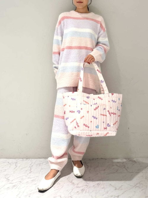 ジェラートピケ キャンディ柄 トートバッグ マザーズバッグ ピンク色 セール】キャンディ柄ママバッグ（マタニティウェア/グッズ）｜gelato
