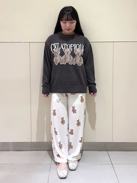 「アイテム（ルームウェア）」を使った、gelato piqueさん（レディース・155cm）の秋コーディネート