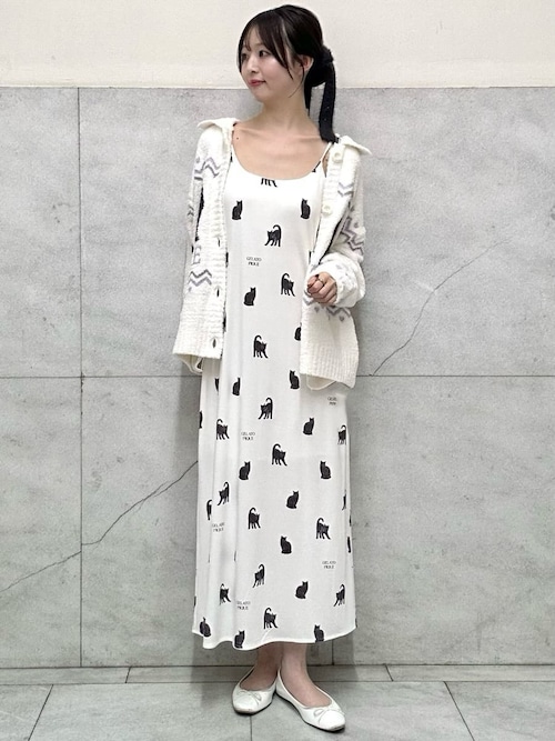 CAT総柄キャミワンピース（ルームウェア/パジャマ）｜gelato pique