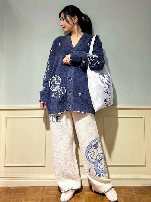 ドラえもん】【メンズ】ベビモコジャガードカーディガン（ルームウェア