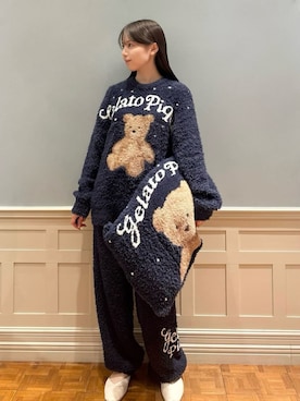 「アイテム（ルームウェア/パジャマ）」を使った、gelato piqueさん（レディース・161cm）の秋コーディネート