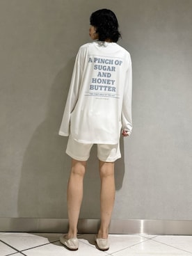 「gelato pique（ジェラートピケ）の【UNISEX】裏毛ハーフパンツ（ルームウェア/パジャマ）」を使った、gelato piqueさん（レディース・168cm）の秋コーディネート