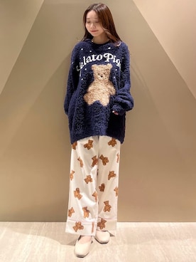 「アイテム（ルームウェア）」を使った、gelato piqueさん（レディース・150cm）の秋コーディネート
