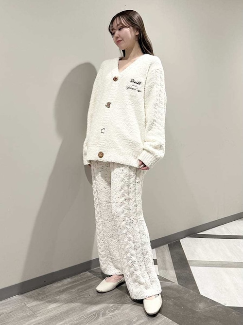 Steiff】【UNISEX】パウダージャガードカーディガン（ルームウェア