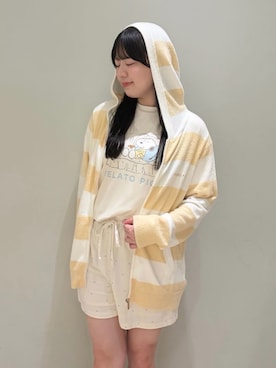 「アイテム（ルームウェア、オレンジ系）」を使った、gelato piqueさん（レディース・158cm）の夏コーディネート