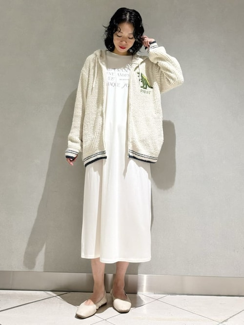 gelato pique アイボリー ワンピース　パジャマ フェミニンレーヨンロゴワンピース（ルームウェア/パジャマ）｜gelato