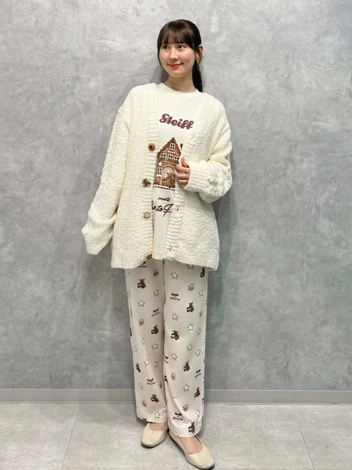 Steiff】【UNISEX】パウダージャガードカーディガン（ルームウェア