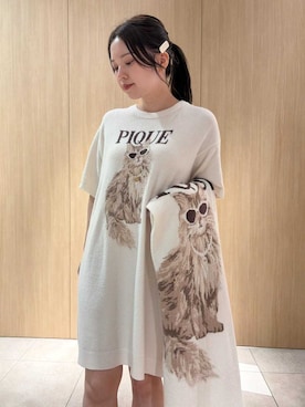 「アイテム（ブランケット）」を使った、gelato piqueさん（レディース・158cm）の春コーディネート