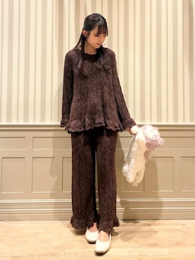 「アイテム（ルームウェア）」を使った、gelato piqueさん（レディース・160cm）の秋コーディネート