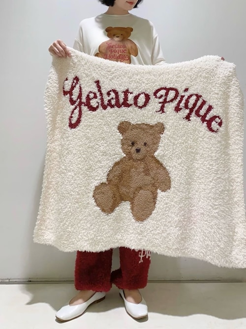 ジェラートピケ ベアジャガードブランケット HOLIDAY】ジェラートスノーベアジャガードブランケット（ブランケット
