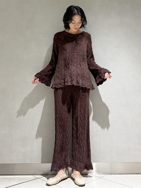 「アイテム（ルームウェア）」を使った、gelato piqueさん（レディース・168cm）の秋コーディネート