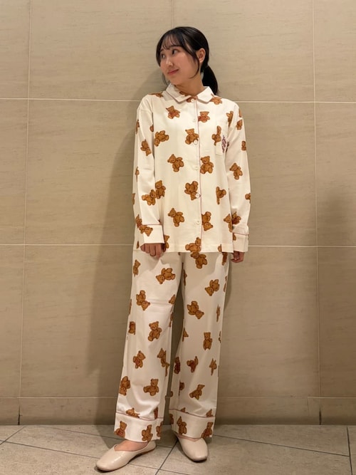 セール】【HOLIDAY】ベア柄ネルシャツ（ルームウェア/パジャマ