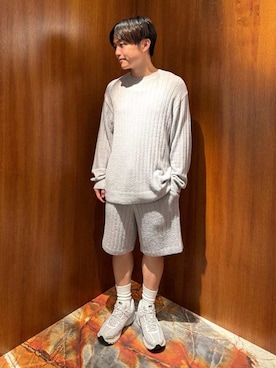 「gelato pique（ジェラートピケ）の【HOMME】調温スムーズィープルオーバー（ルームウェア/パジャマ）」を使った、gelato piqueさん（メンズ・163cm）の秋コーディネート
