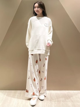「アイテム（ルームウェア/パジャマ、ベージュ系）」を使った、gelato piqueさん（レディース・150cm）の秋コーディネート