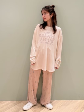 「アイテム（ルームウェア/パジャマ）」を使った、gelato piqueさん（レディース・156cm）の冬コーディネート
