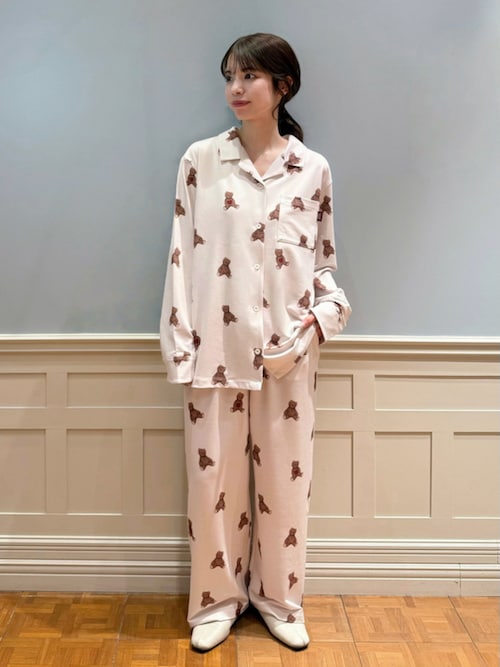セール】インレイハートベア柄シャツ（ルームウェア/パジャマ