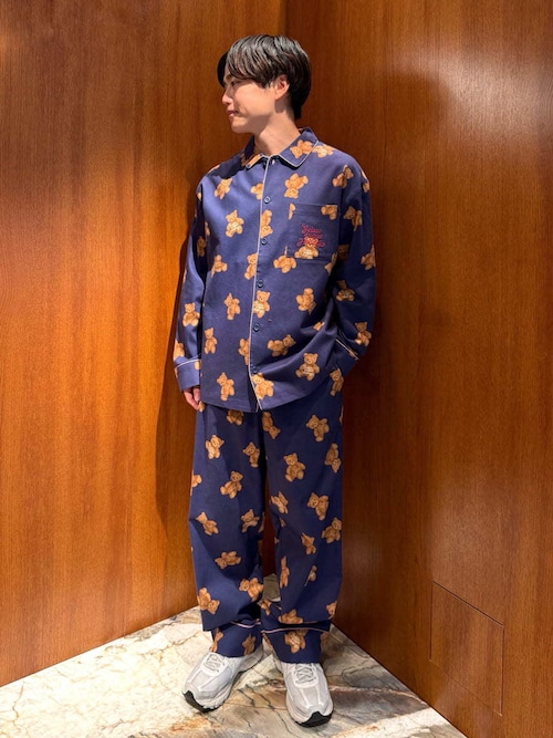 セール】【HOLIDAY】【HOMME】ベア柄ネルシャツ（ルームウェア