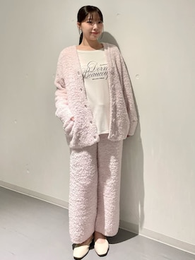 「gelato pique（ジェラートピケ）の【ベーシック】ジェラートカーディガン（ルームウェア/パジャマ、ピンク系）」を使った、gelato piqueさんの秋コーディネート