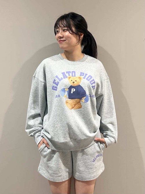[み☆さん確約] GELATO PIQUE スポーティーベアルームウェアセット ONLINE限定】スポーティーベア裏毛プルオーバー＆裏毛ショート