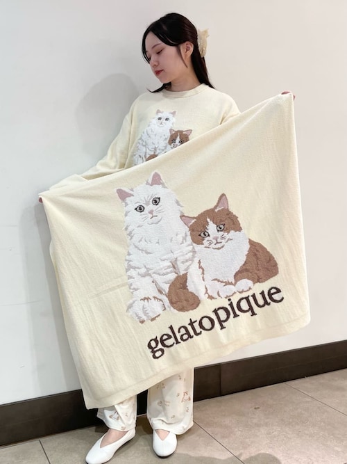 キャットジャガードブランケット（ブランケット）｜gelato pique