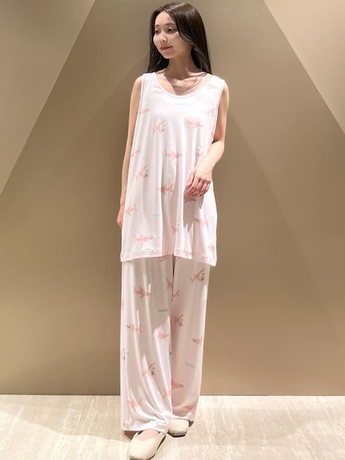 新品未使用＊gelato pique ルームウェア ロングパンツ ピンク セール】SHARK柄ロングパンツ（ルームウェア/パジャマ）｜gelato