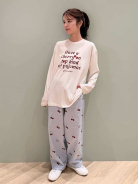 「アイテム（ルームウェア、ブルー系）」を使った、gelato piqueさん（レディース・156cm）の秋コーディネート