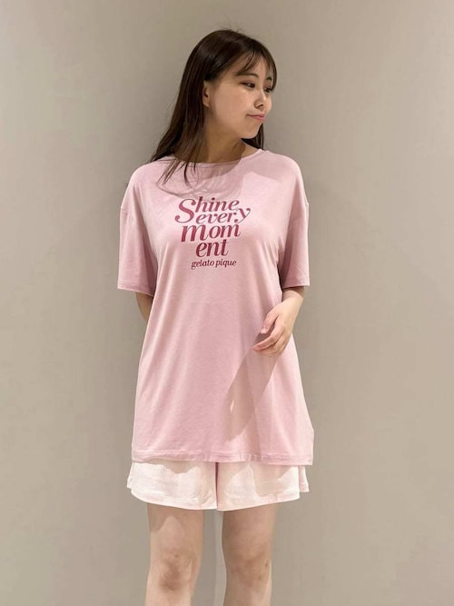 セール】【接触冷感】ロゴTシャツ&リブショートパンツセット