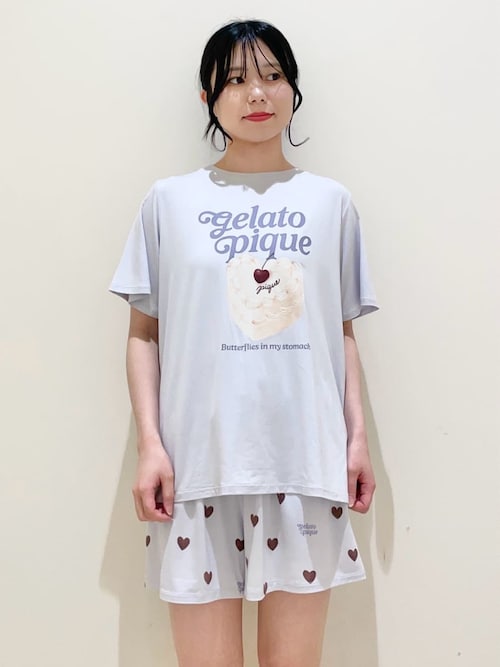 接触冷感】ハート柄ショートパンツ（ルームウェア/パジャマ）｜gelato