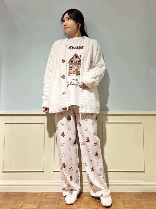 Steiff】【UNISEX】パウダージャガードカーディガン（ルームウェア