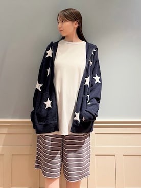 「アイテム（ルームウェア、グリーン系）」を使った、gelato piqueさん（レディース・161cm）の夏コーディネート