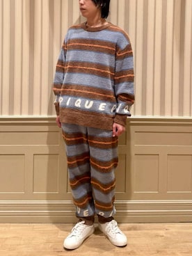 「gelato pique（ジェラートピケ）の【HOMME】ベビモコピケロゴジャガードプルオーバー（ルームウェア/パジャマ）」を使った、gelato piqueさん（メンズ・170cm）の秋コーディネート