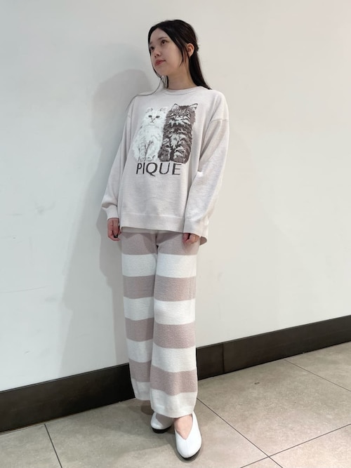 gelato pique パジャマ ルームウェア スムーズィー2ボーダーロング
