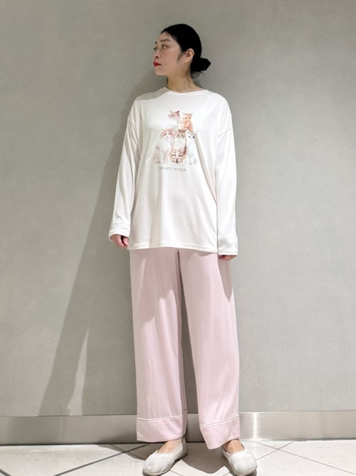＊完売品＊gelato pique CAT ワンポイント ロンT グレー PIQ0125S0179_zo_a001.jpg
