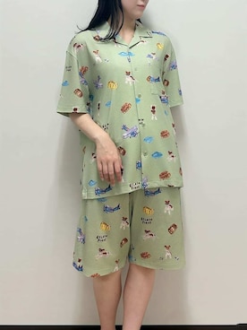 「アイテム（ルームウェア、グリーン系）」を使った、gelato piqueさん（レディース・163cm）の夏コーディネート