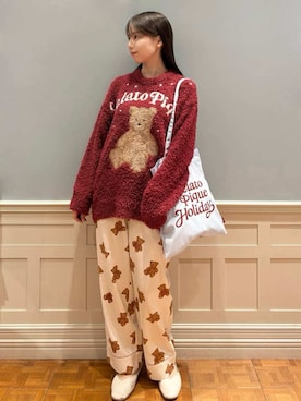 「アイテム（ルームウェア）」を使った、gelato piqueさん（レディース・161cm）の秋コーディネート