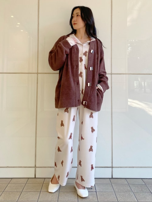 セール】インレイハートベア柄シャツ（ルームウェア/パジャマ
