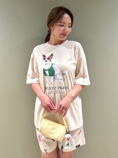 gelato pique フード付き ルームウェア ハーフパンツ セール】【UNISEX】SUMMER DOG総柄ハーフパンツ（ルームウェア