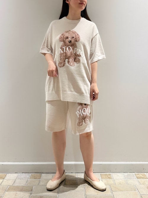 ジェラートピケ 上下セット ルームウェア DOG柄 トイプードル ハーフパンツ セール】【HOMME】トイプードルジャガードハーフパンツ（ルーム