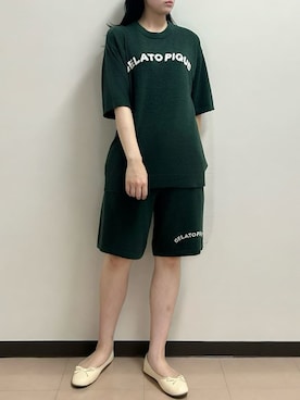 「アイテム（ルームウェア、グリーン系）」を使った、gelato piqueさん（レディース・163cm）の夏コーディネート