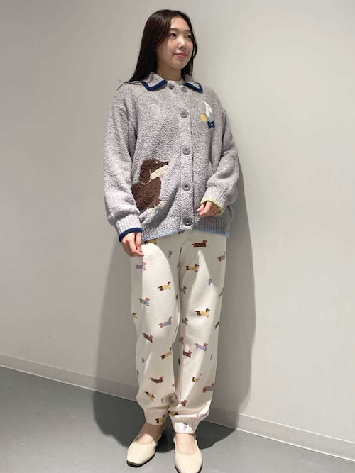 ダックスフンド柄ロンT（ルームウェア/パジャマ）｜gelato pique