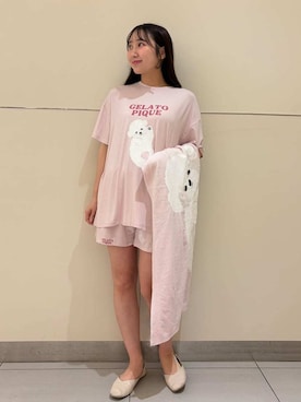 「アイテム（ブランケット）」を使った、gelato piqueさん（レディース・158cm）の春コーディネート