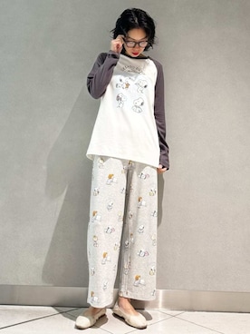 「アイテム（ルームウェア/パジャマ）」を使った、gelato piqueさん（レディース・168cm）の秋コーディネート