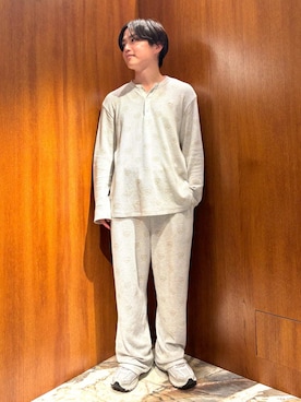 「アイテム（ルームウェア/パジャマ）」を使った、gelato piqueさん（メンズ・163cm）の冬コーディネート