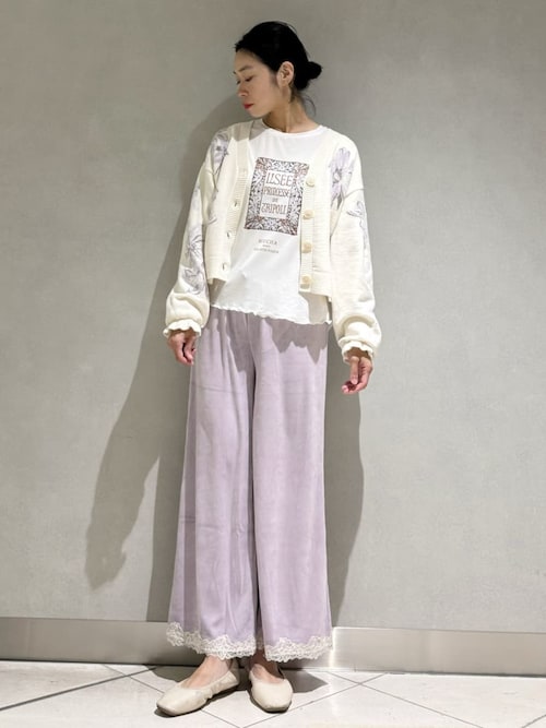 セール】【MUCHA】ベロア×レースロングパンツ（ルームウェア/パジャマ