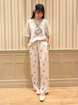 「アイテム（ルームウェア、グレー系）」を使った、gelato piqueさん（レディース・160cm）の夏コーディネート