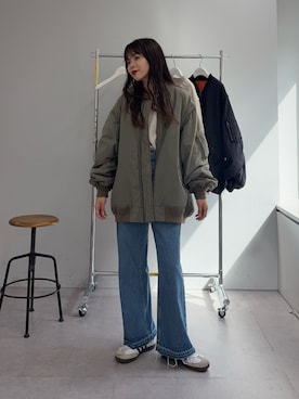 「アイテム（MA-1）」を使った、kyaaaiさん（レディース・156cm・20代）の秋コーディネート