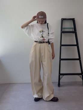 「アイテム（チノパンツ）」を使った、kyaaaiさん（レディース・156cm・20代）の夏コーディネート